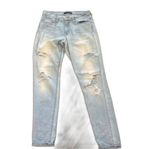 Flying Monkey Womens Mid Rise Skinny Distressed Light Wash Denim Jeans Size 27